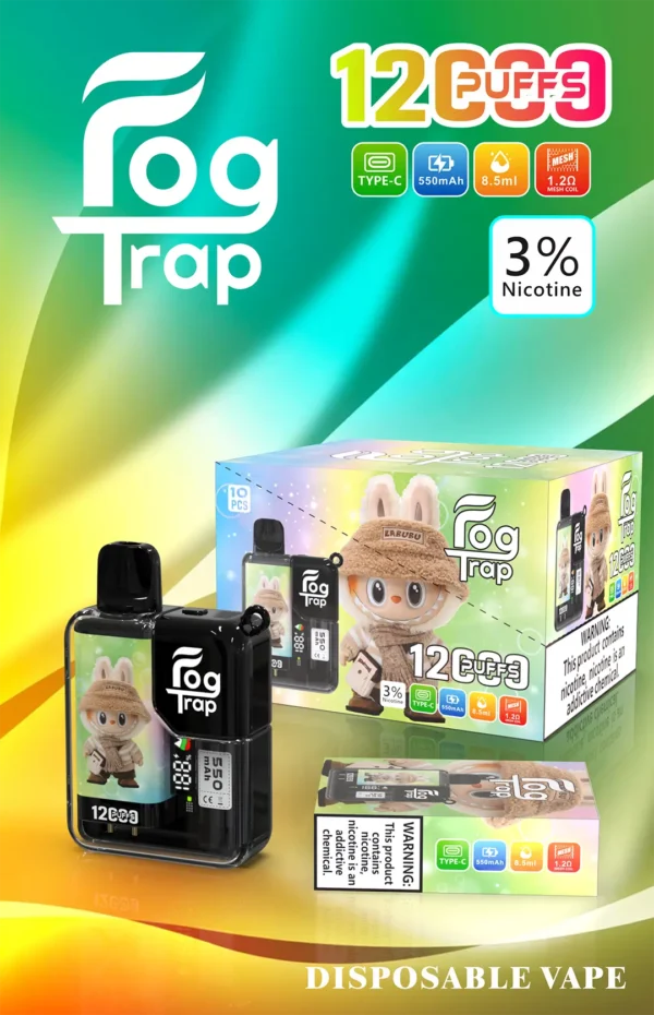 5ae5409114ee10450df38961180696da.webp 【買十送一】Fog Trap 蠟筆小新×LABUBU 12000口拋棄式電子煙 隨身潮玩備用設備 油電雙顯 台灣現貨秒發