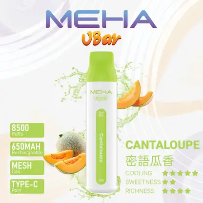 MEHA VBar 魅嗨小白條 8500口拋棄式電子煙 Mesh網綿芯 3%尼古丁鹽 Type-C 快充 台灣現貨
