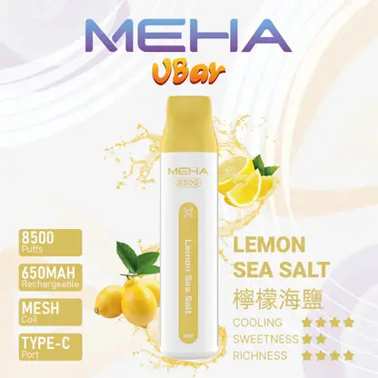 MEHA VBar 魅嗨小白條 8500口拋棄式電子煙 Mesh網綿芯 3%尼古丁鹽 Type-C 快充 台灣現貨