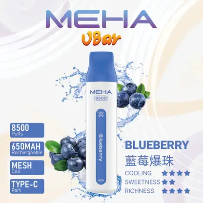 MEHA VBar 魅嗨小白條 8500口拋棄式電子煙 Mesh網綿芯 3%尼古丁鹽 Type-C 快充 台灣現貨