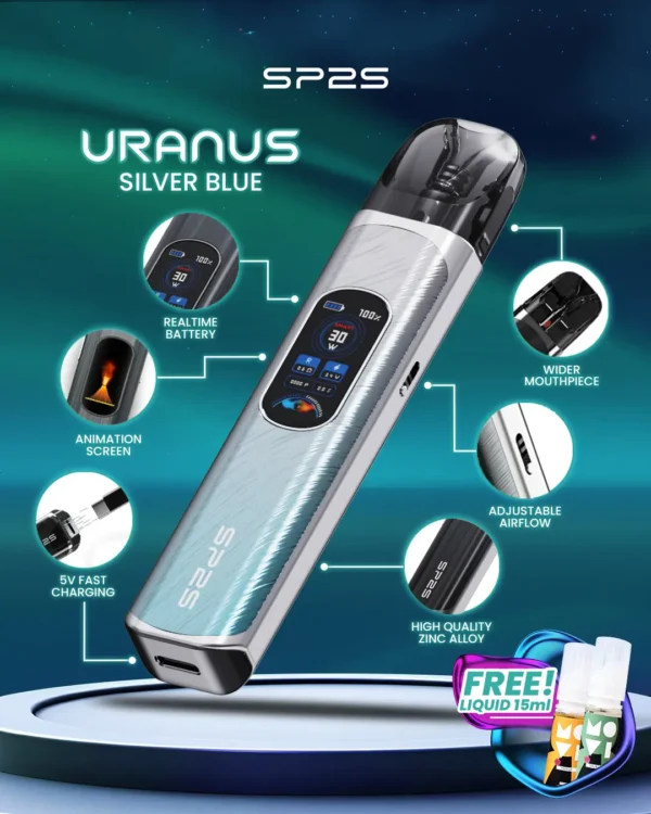 MP-Uranus-1080x1350px-New-Product-Silver-Blue.webp SP2S Uranus 天王星 開放式主機 1000mAh 大容量續航與快充設計 滿足全天候隨身攜帶與長效抽吸需求